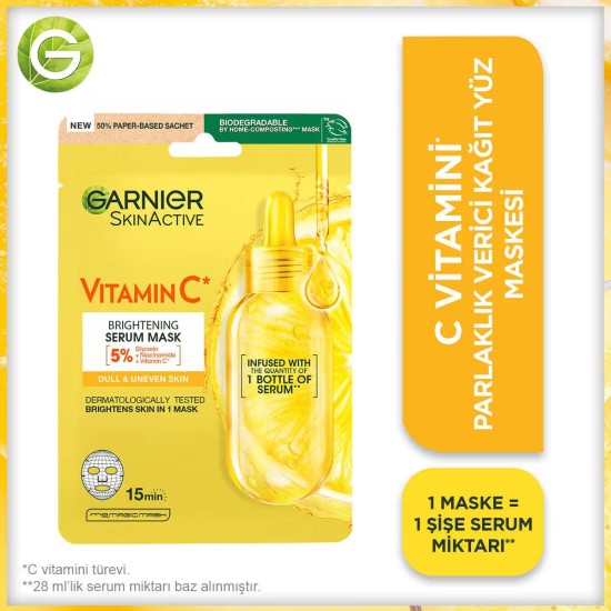 GARNIER SKIN NATURE YUZ MASKESI VITAMIN C SERUM 28 GR