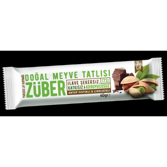 ZUBER ANTEP FISTIKLI KAKAOLU MEYVE TATLISI 40 GR