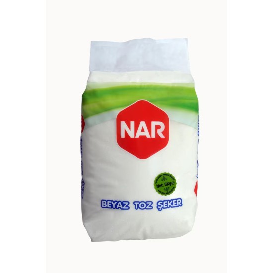 NAR BEYAZ TOZ ŞEKER 5 KG.