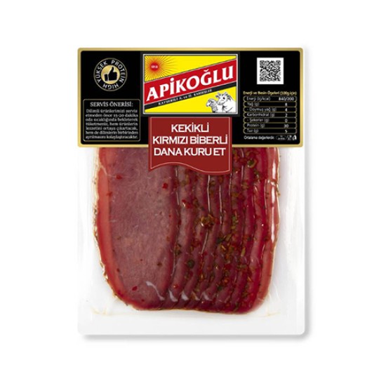 APIKOGLU KEKIKLI KIRMIZI BIBERLI DANA KUZU ET 70 GR