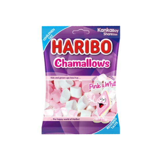 HARIBO CHAMALLOWS PINK WHITE 60 GR