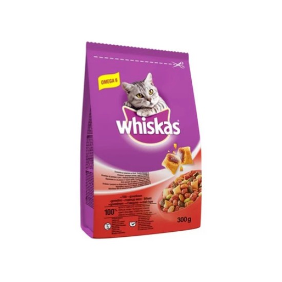 WHISKAS KEDI KURU BIFTEK VE HAVUÇLU 14 X 300 GR