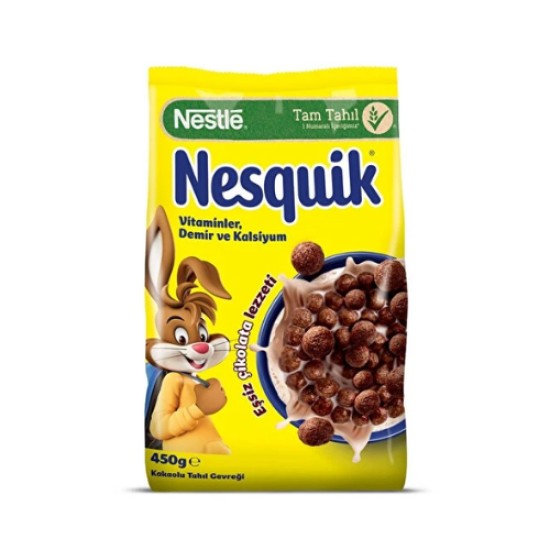 NESTLE NESQUIK KAKAO BUGDAY MISIR GEVREGI 450 GR.