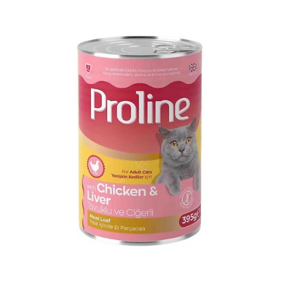 PROLINE TAVUKLU VE CIGERLI KEDI MAMASI 395 GR