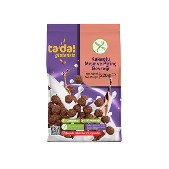 TADA GLUTENSIZ KAKAOLU MISIR VE PIRINC GEVREGI 220 GR