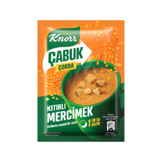 KNORR CABUK CORBA KITIRLI MERCIMEK  22 GR