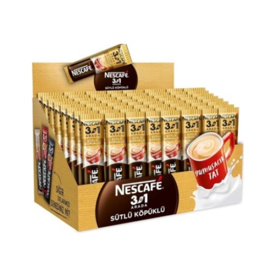 NESCAFE 3 BIR ARADA SUTLU KOPUKLU 56*17,4 G