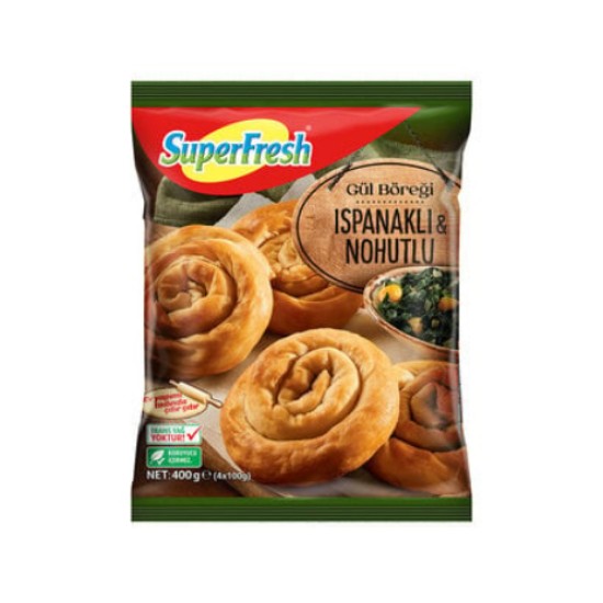SUPERFRESH ISPANAKLI NOHUTLU GUL BOREGI 400 GR
