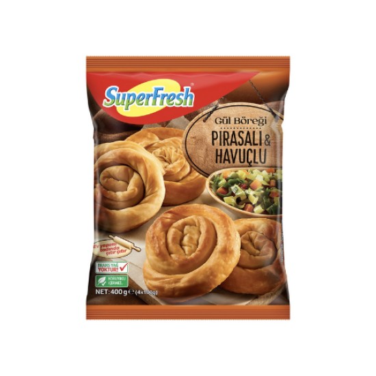 SUPERFRESH PIRASALI HAVUCLU GUL BOREGI 400 GR