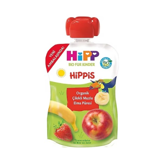 HIPP ORG ELMALI MUZLU CILEK PURE 100 GR