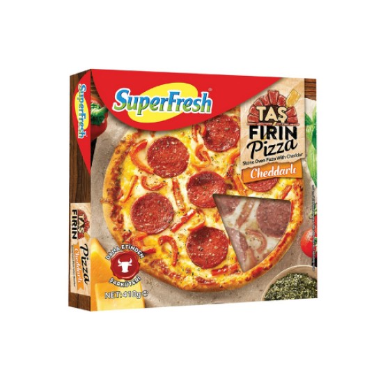 SUPERFRESH TAS FIRIN PIZZA CHEDDARLI 410 GR