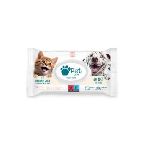 PETLOVE EVCIL HAYVAN TEMIZLEME MENDILI 60*12 